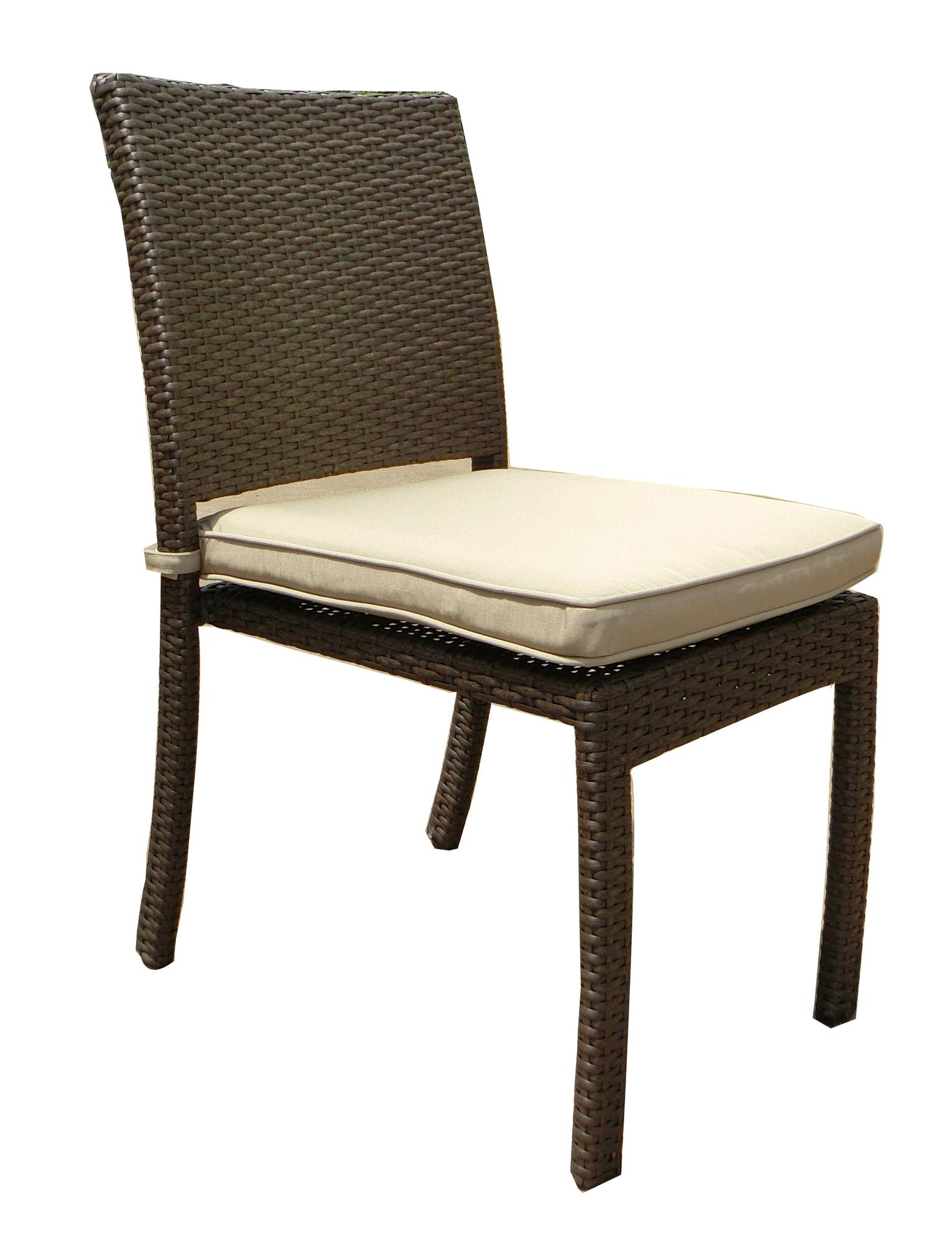 Sb-3775-16 South Beach Wicker Patio Armless Dining Chair