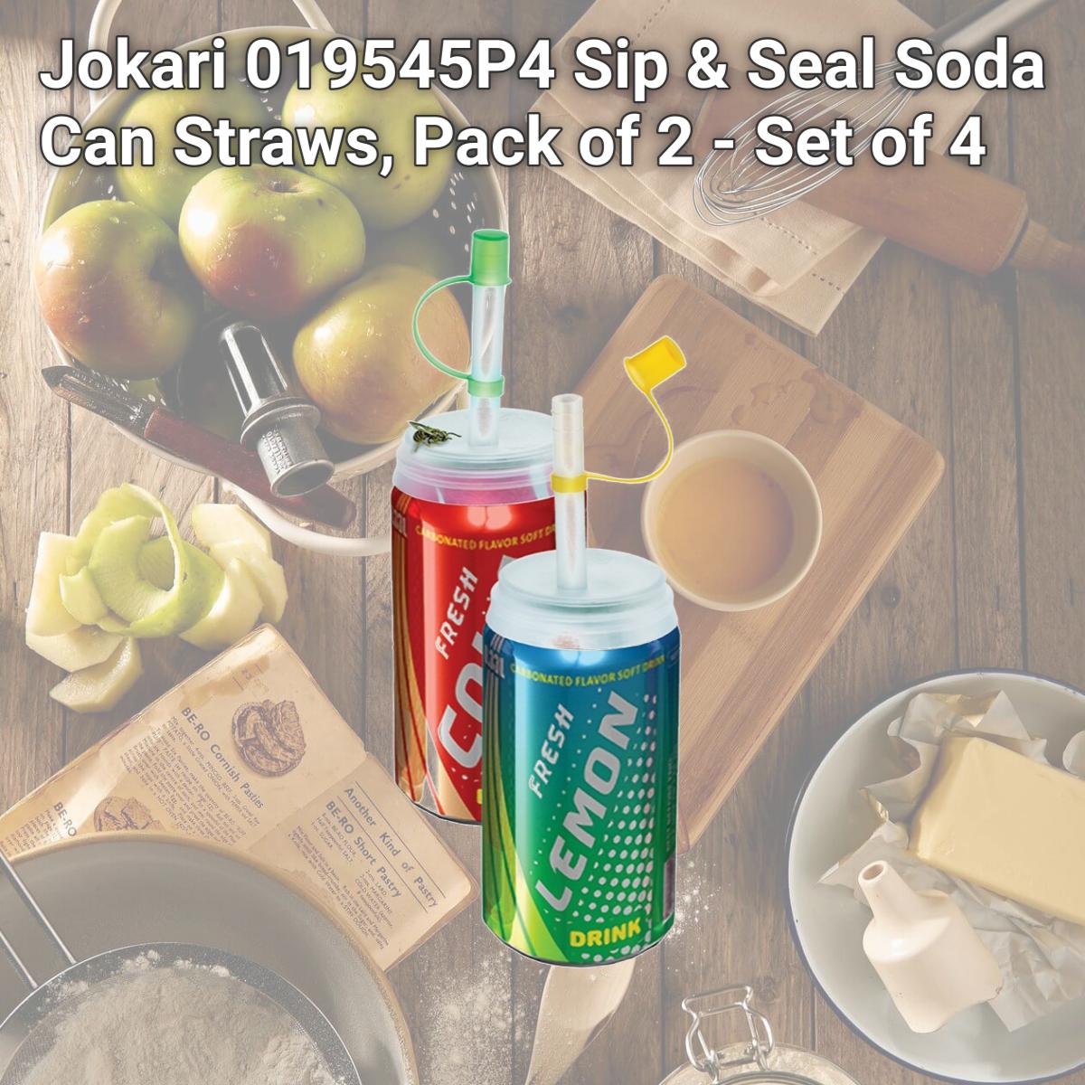 Picture of Jokari 019545P4 Sip & Seal Soda Can Straws, Pack of 2 - Set of 4