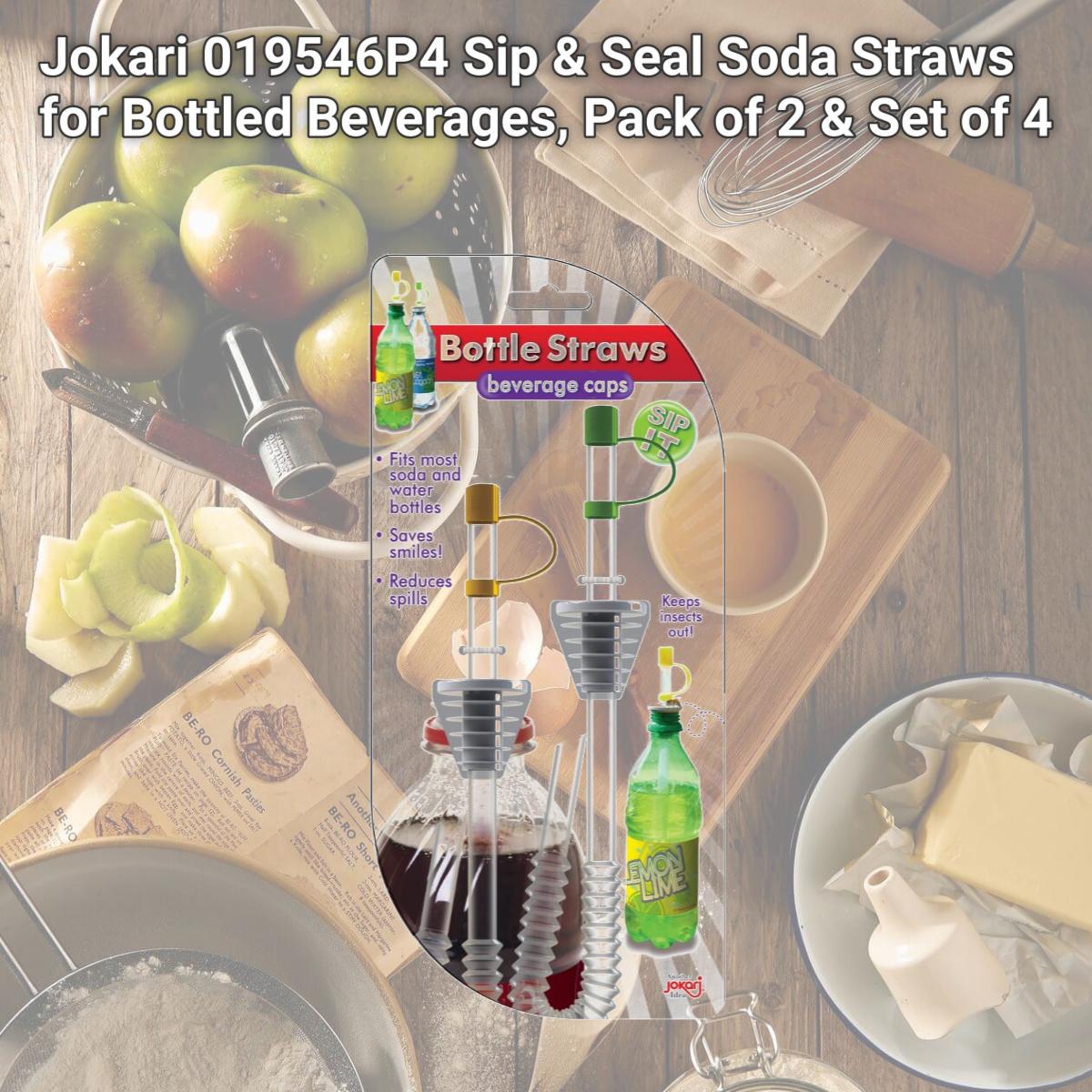Picture of Jokari 019546P4 Sip & Seal Soda Straws for Bottled Beverages, Pack of 2 & Set of 4