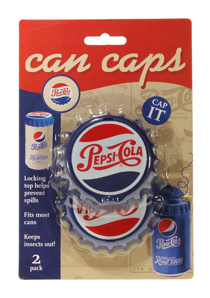 18001 Pepsi Heritage Logo Snap & Sip Can Cap, Pack Of 2