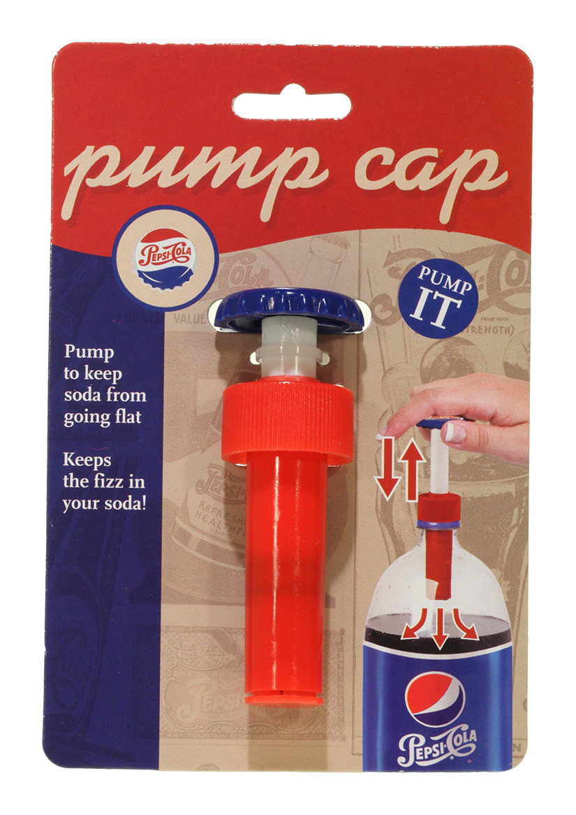 18010p1 Pepsi Heritage Logo Fizz Keeper Pump Cap Soda Bottle