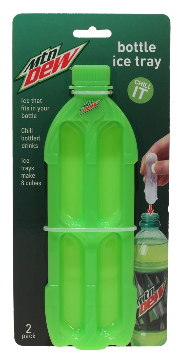 18300p1 Mountain Dew Modern Logo Bottle Ice Stick Tray, Pack Of 2