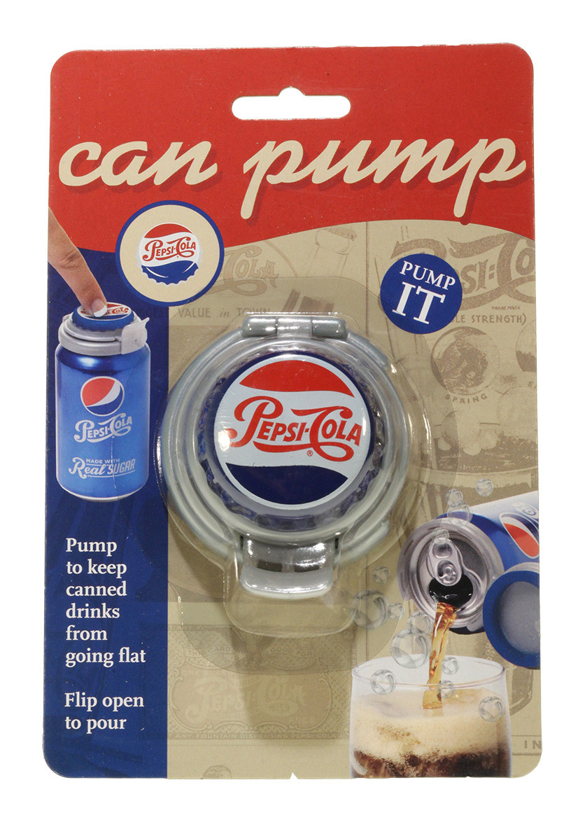 18003p2 Pepsi Heritage Logo Soda Can Pump & Pour, Set Of 2