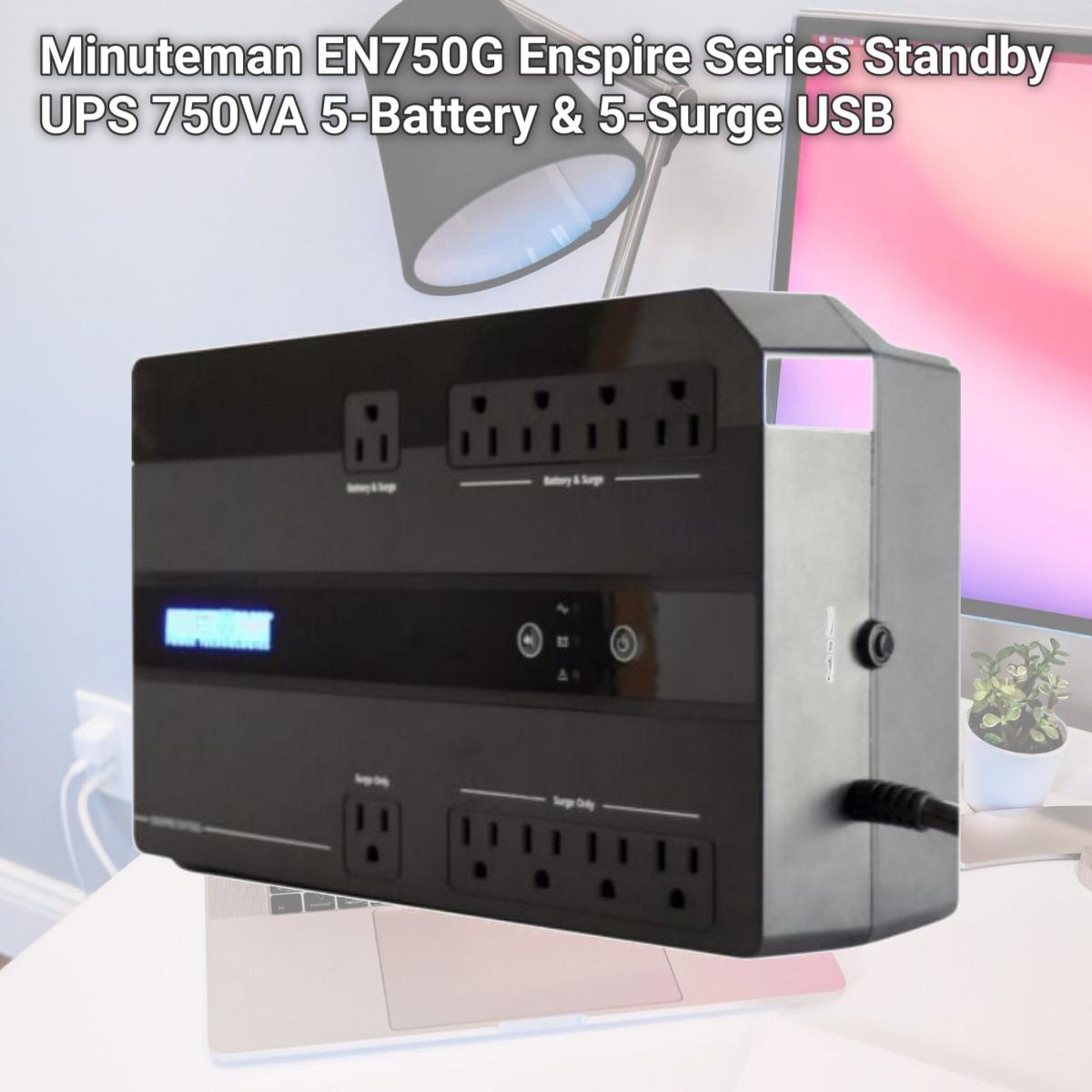 Picture of Minuteman EN750G Enspire Series Standby UPS 750VA 5-Battery & 5-Surge USB
