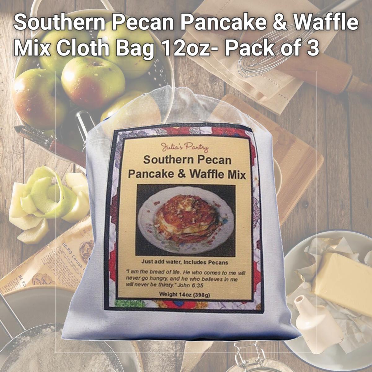 Picture of Julia's Pantry JP301 Southern Pecan Pancake &amp; Waffle Mix Cloth Bag 12oz- Pack of 3