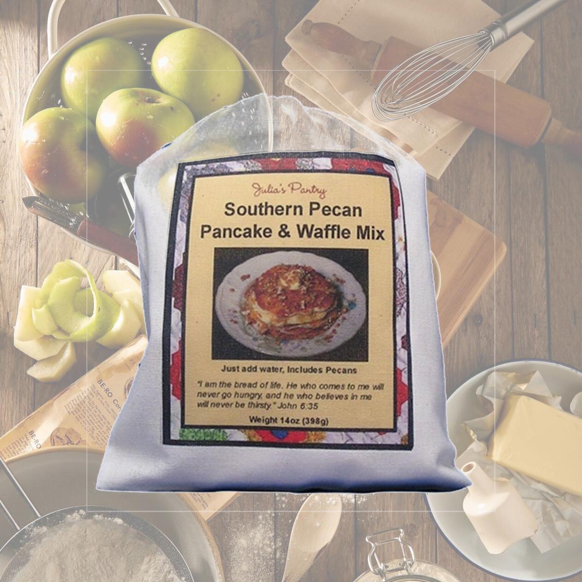 Picture of Julia's Pantry JP301 Southern Pecan Pancake &amp; Waffle Mix Cloth Bag 12oz- Pack of 3