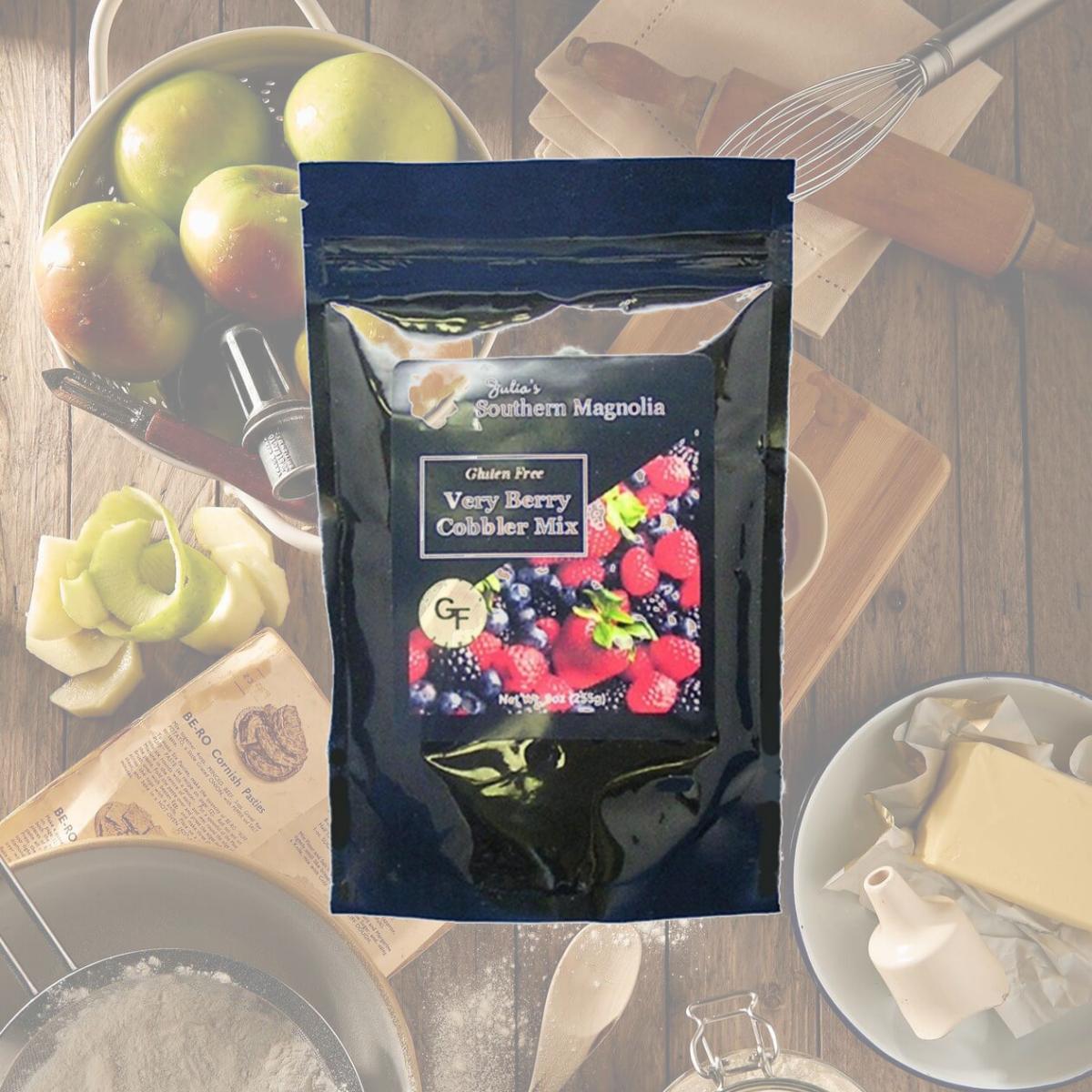 Picture of Julia's Pantry SM108 Gluten Free Berry Cobbler Mix 9oz- Pack of 4