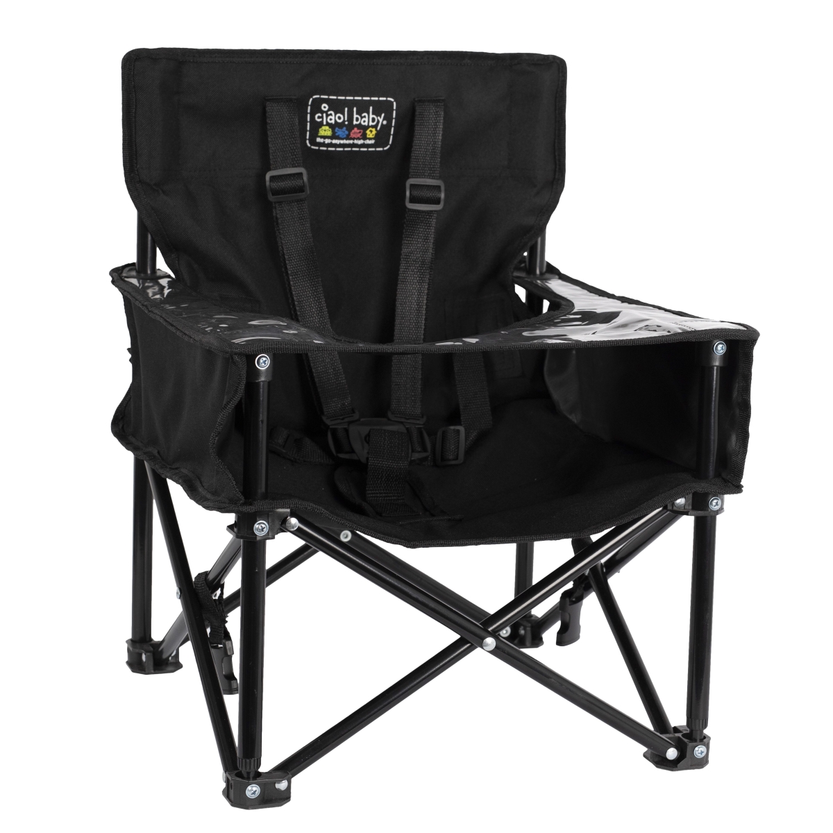 Hb6001 Pug Booster Folding Chair - Black & Mocha