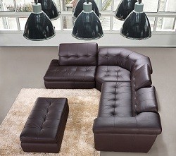 J & M Furniture 175442911-ott 397 Italian Leather Ottoman In Chocolate Color