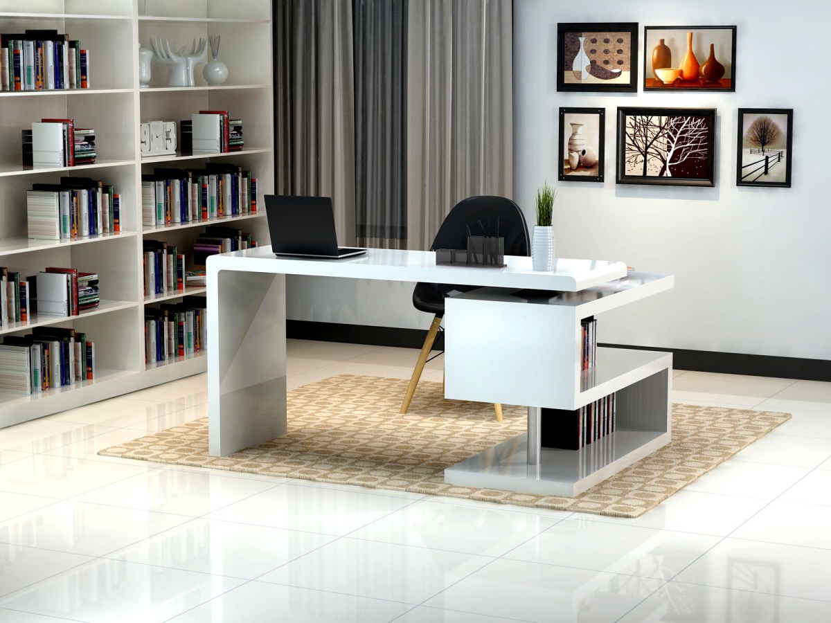 J & M Furniture 17914 A33 Office Desk - White