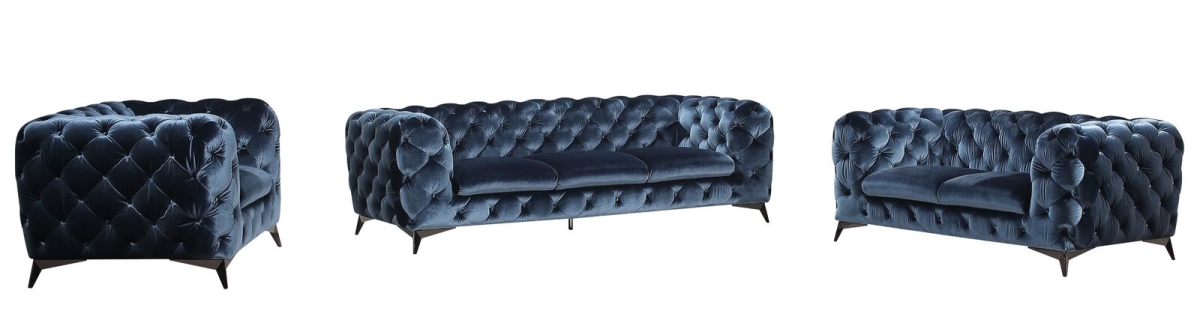 J & M Furniture 184451-l-bl Glitz Love Seat In Blue