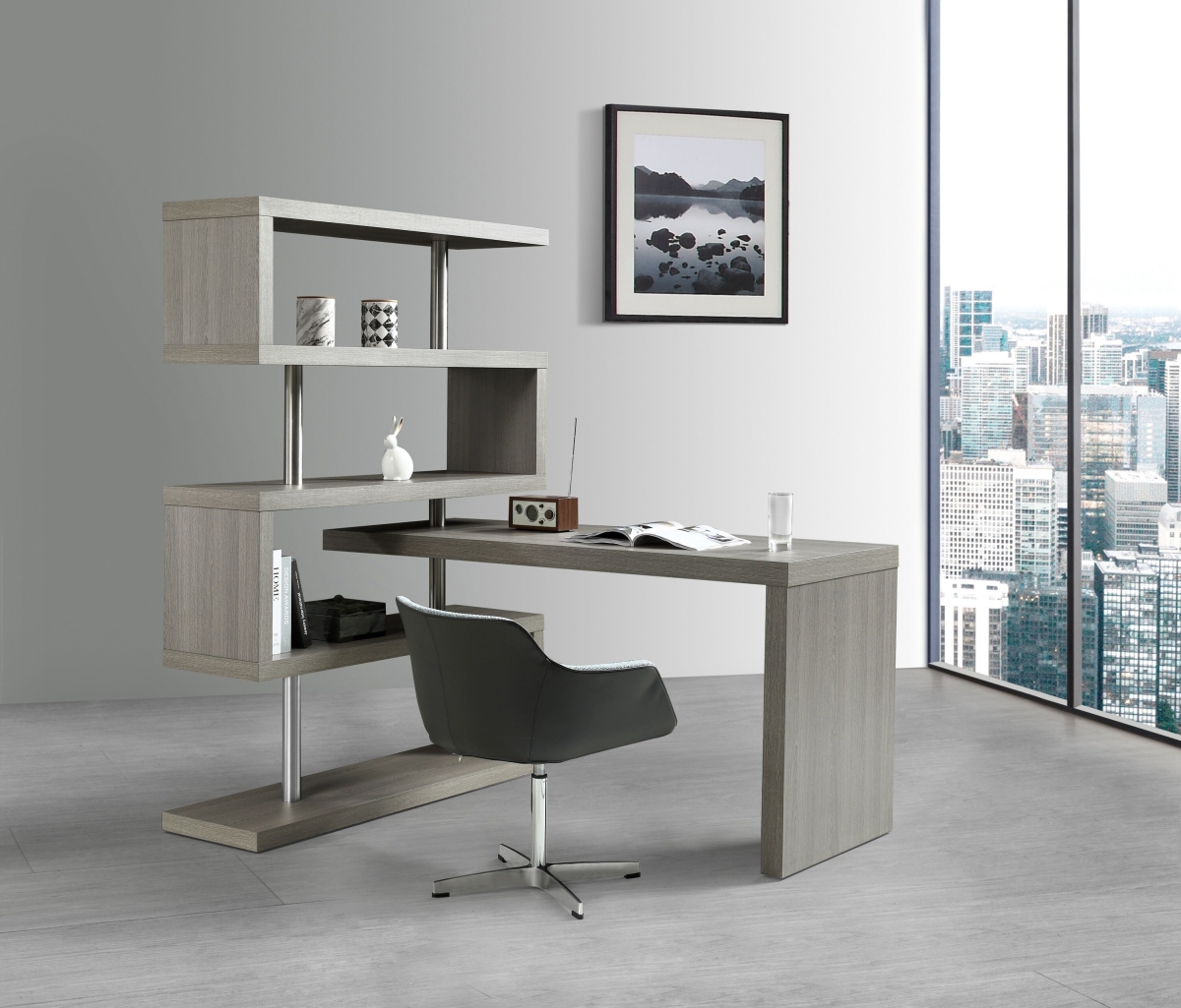 179161-gr Lp Kd002 Office Desk - Matte Grey - 59 X 23.5 X 30 In.