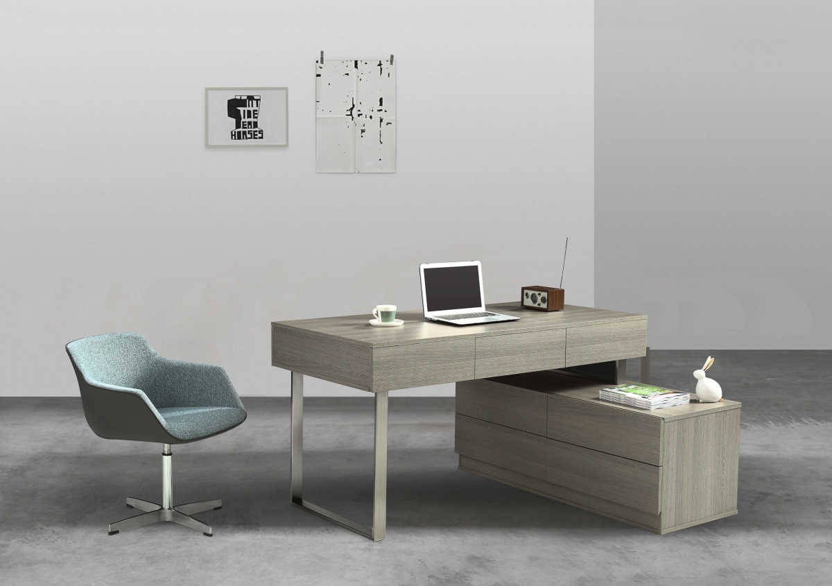 17918-gr Lp Kd12 Office Desk - Matte Grey - 59 X 23.5 X 30 In.