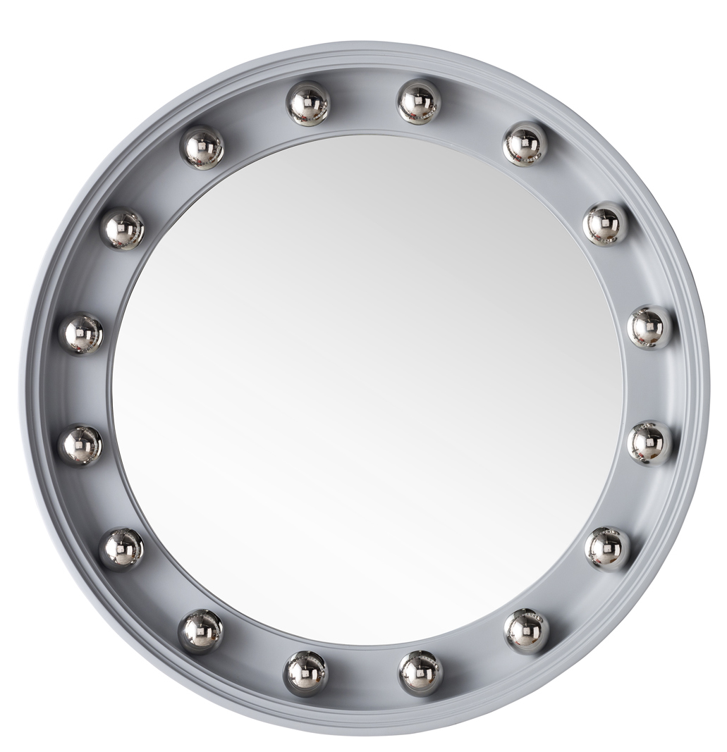 923-m36-sl-c 36 In. Halo Mirror, Silver Gray With Chrome