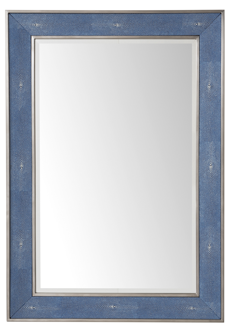 961-m28-sl-db 28 In. Element Mirror, Silver With Delft Blue