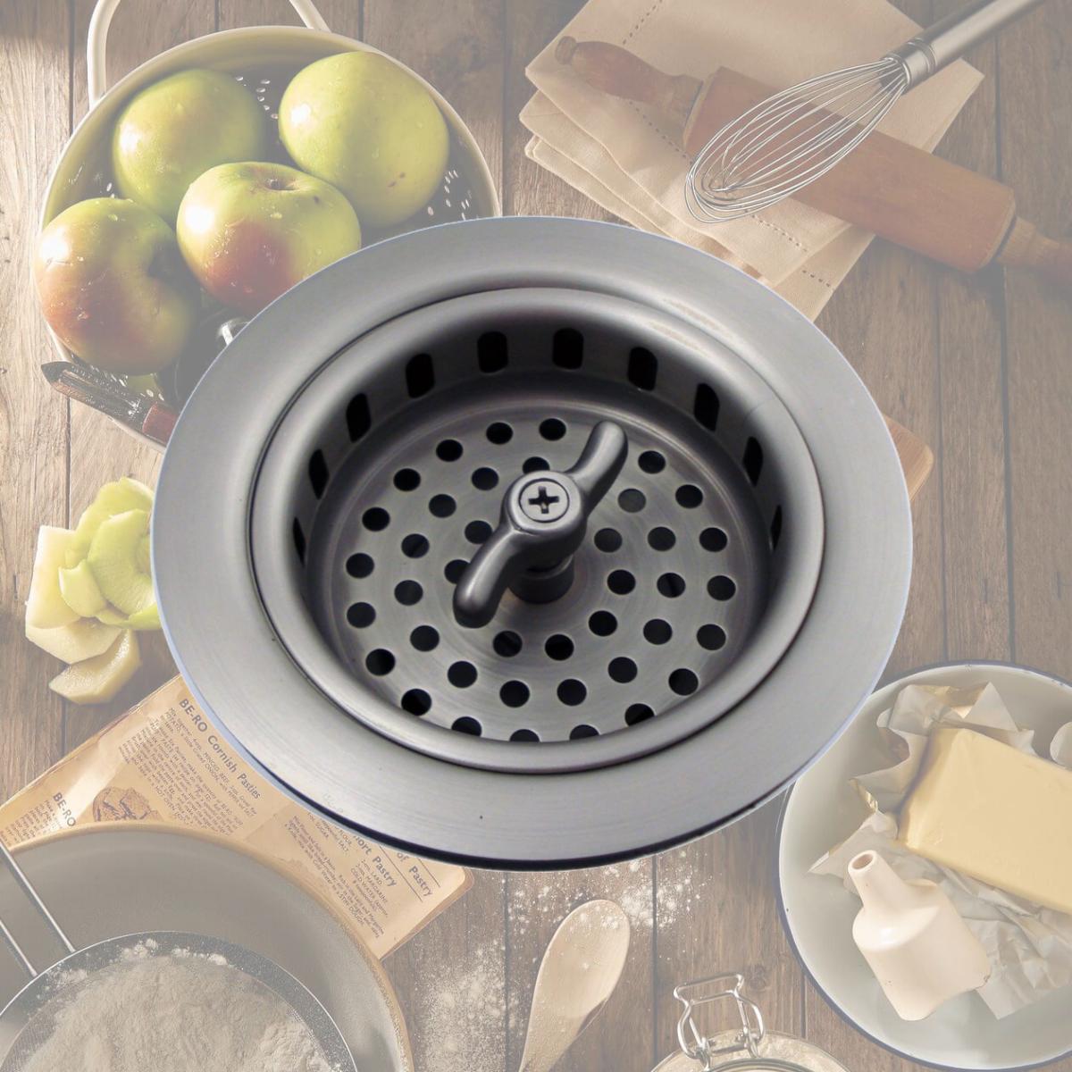 Picture of Mr. Scrappy 21-DSB-BN Garbage Disposal Sink Basket Strainer & Flange Set, Brushed Nickel