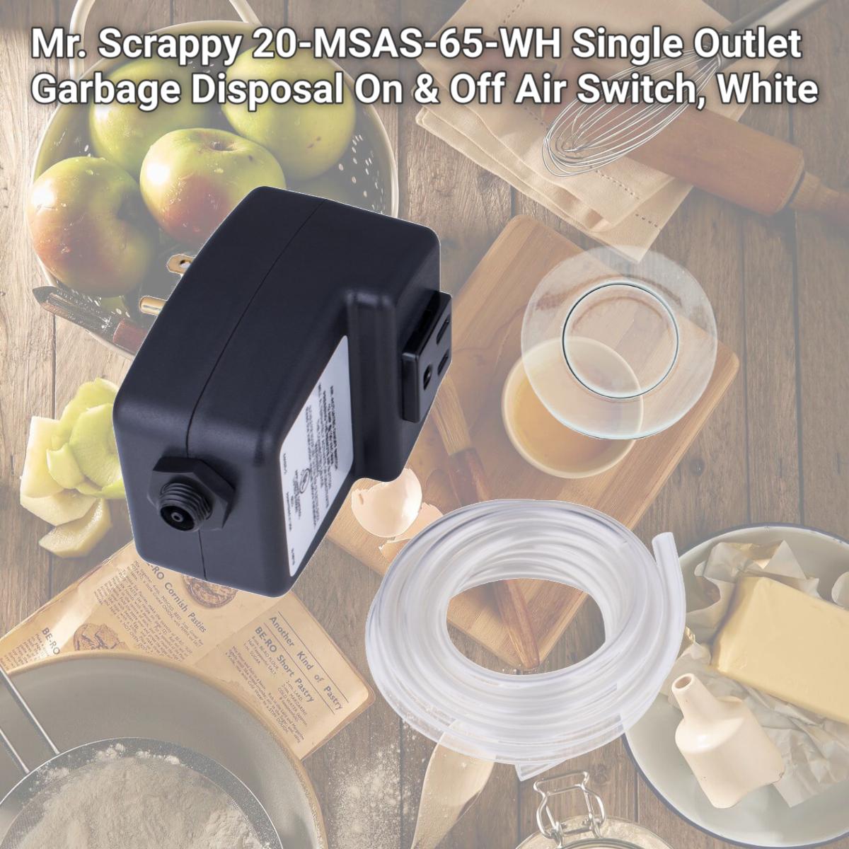 Picture of Mr. Scrappy 20-MSAS-65-WH Single Outlet Garbage Disposal On & Off Air Switch, White