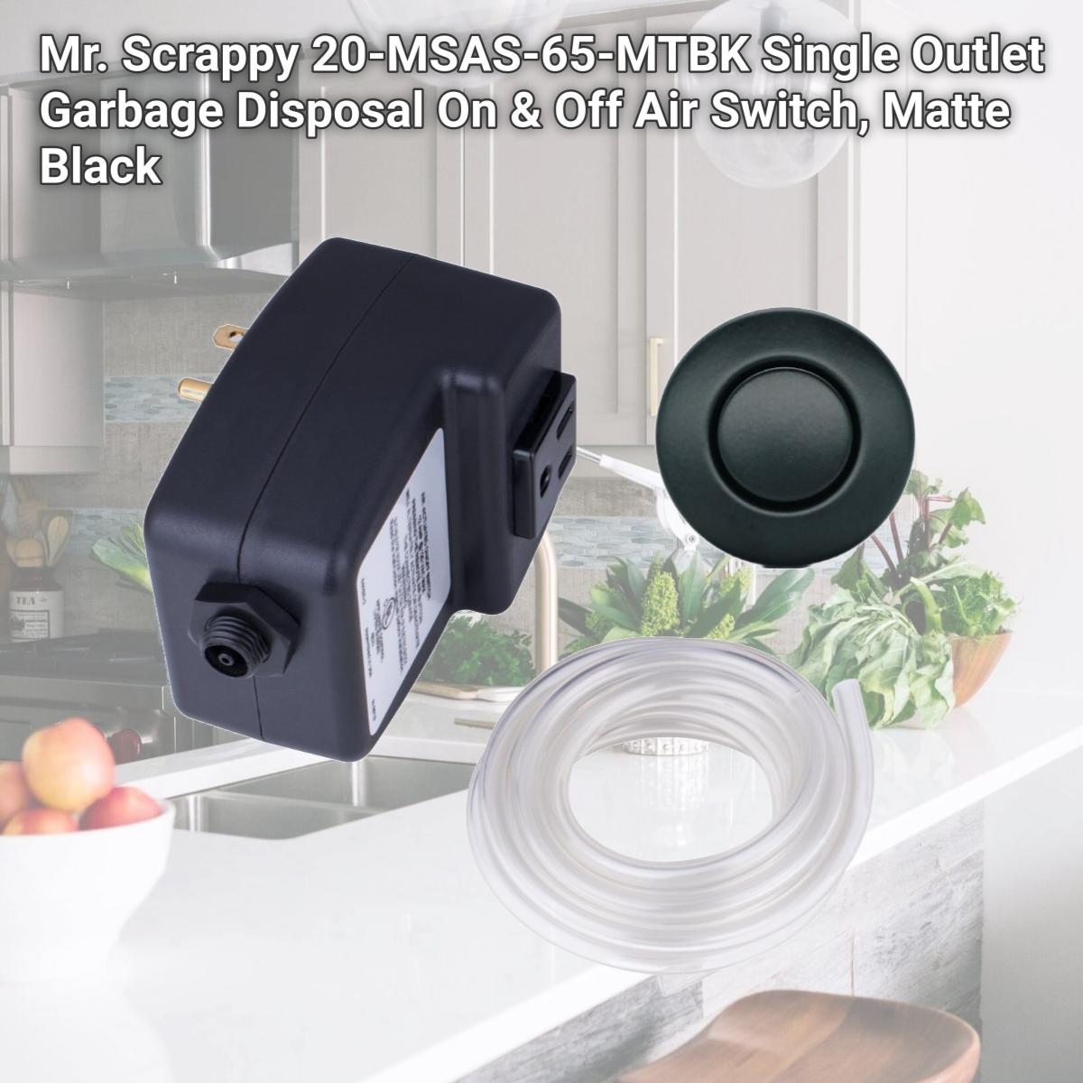 Picture of Mr. Scrappy 20-MSAS-65-MTBK Single Outlet Garbage Disposal On & Off Air Switch, Matte Black