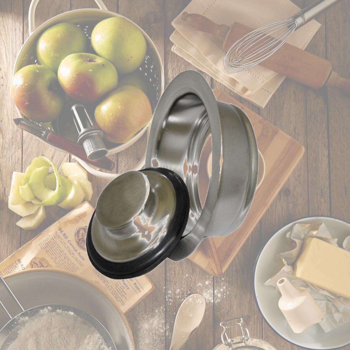 Picture of Mr. Scrappy 21-DSFS3-BN Garbage Disposal Sink Flange & Stopper Set, Brushed Nickel