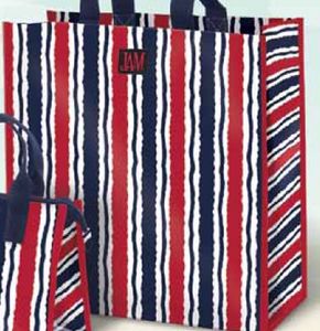 Joann Marrie Designs P2sbms Polypropylene Marina Stripe Shopping Bag - Red, White & Blue
