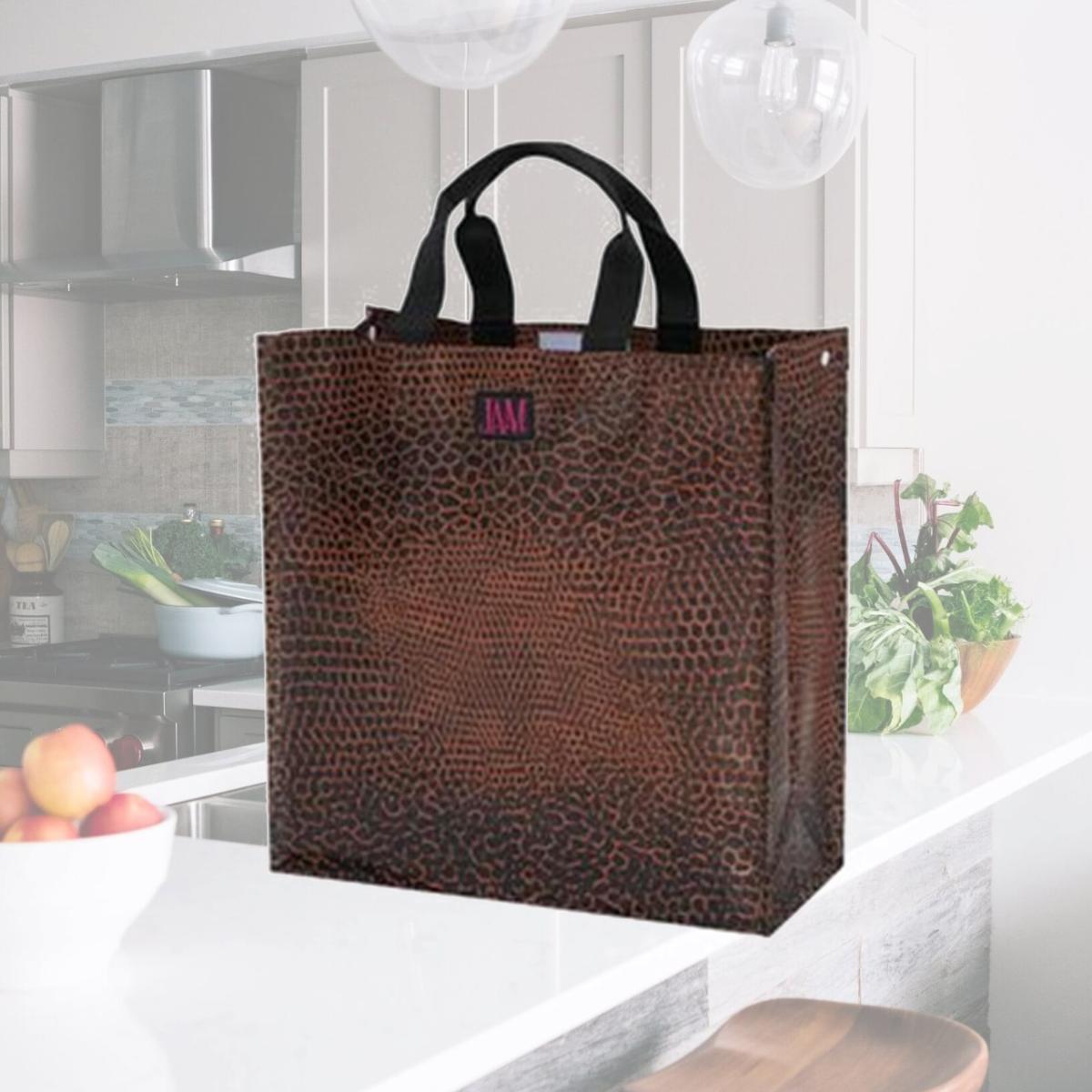 Picture of Joann Marrie Designs P2SBSNK Polypropylene Snake Skin Shopping Bag - Brown