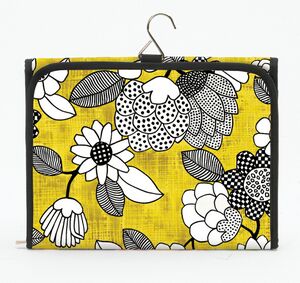 Joann Marrie Designs Hcbybf Hanging Cosmetic Bag - Yellow & Black Floral