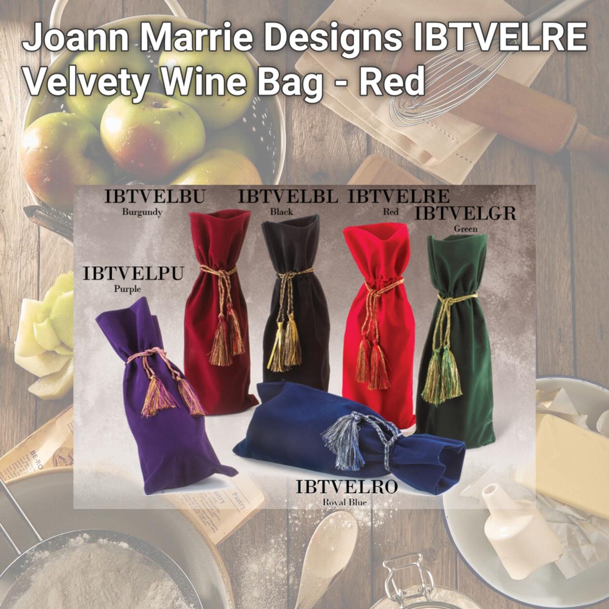 Picture of Joann Marrie Designs IBTVELRE Velvety Wine Bag - Red