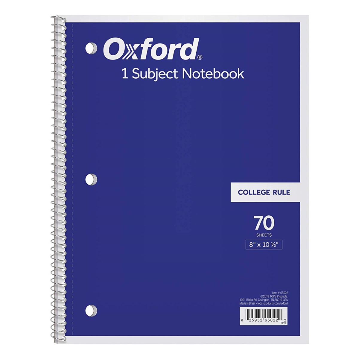 65022 8 X 10.5 In. 1-subject Notebook College Rule, Assorted Colors - 70 Sheets