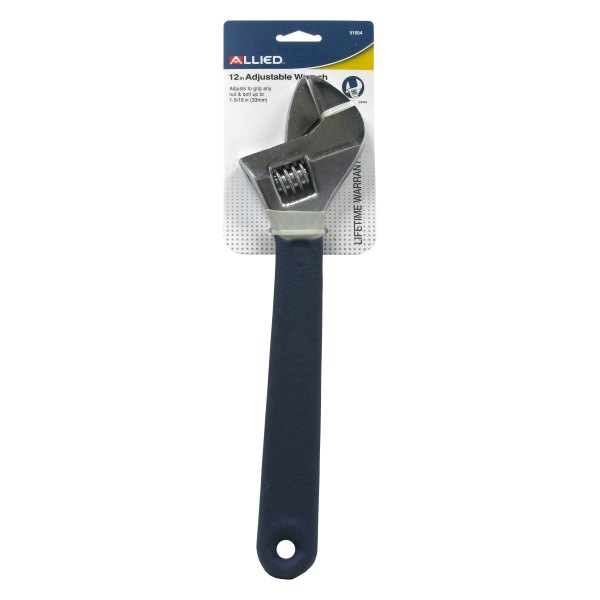 51054 12 In. Adjustable Wrench, Chrome & Black