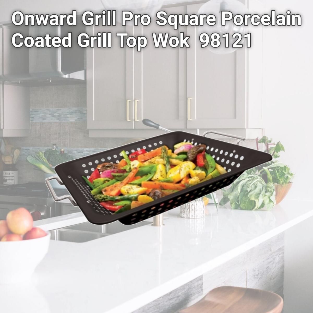 Picture of Onward Grill Pro Square Porcelain Coated Grill Top Wok  98121