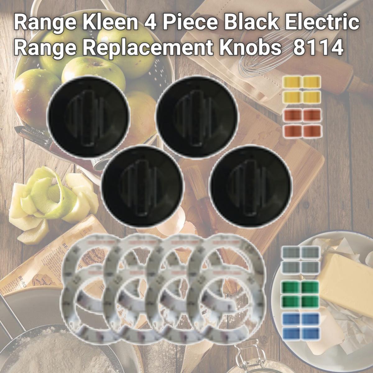 Picture of Range Kleen 4 Piece Black Electric Range Replacement Knobs  8114