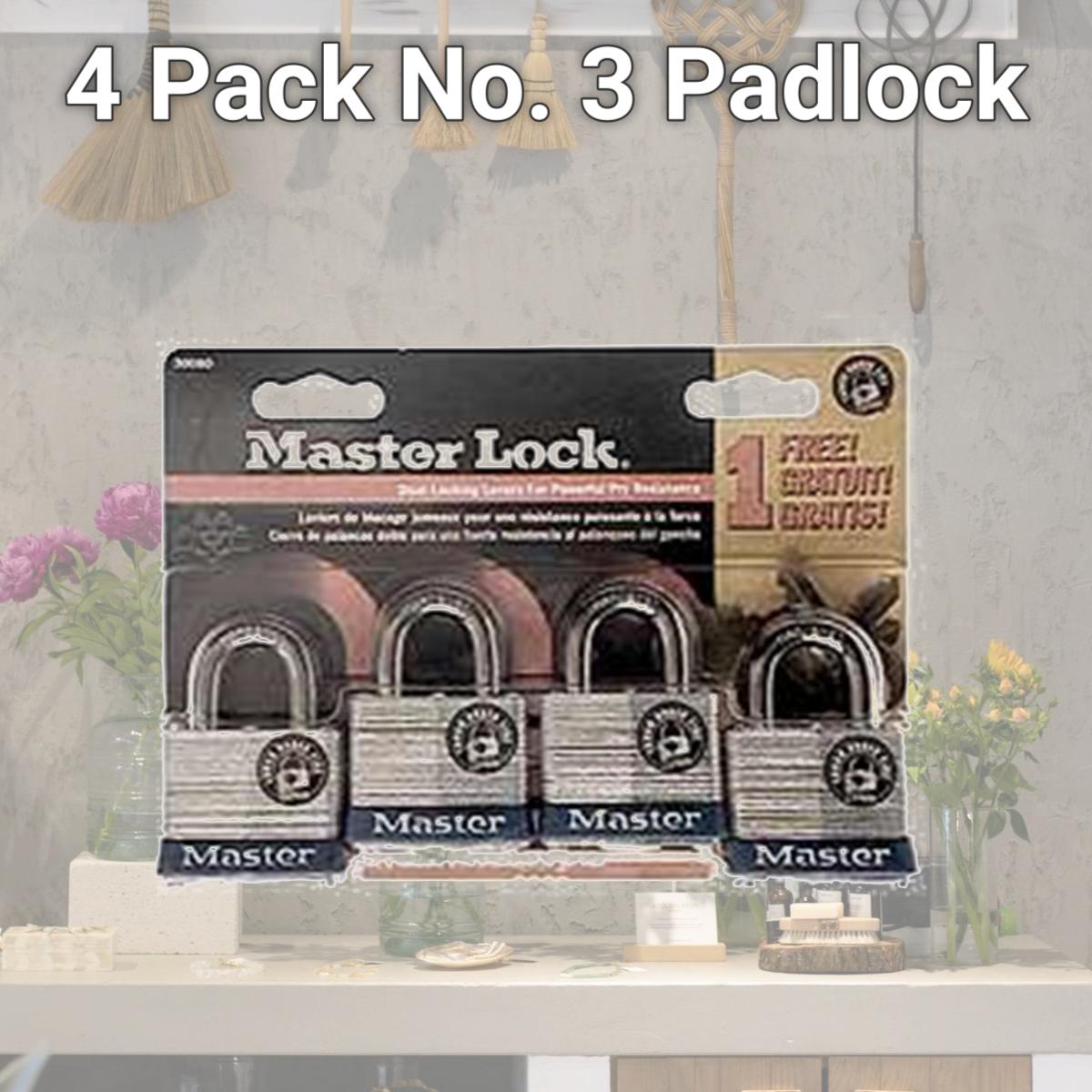 Picture of Master Lock 4 Pack No. 3 Padlock  3008D