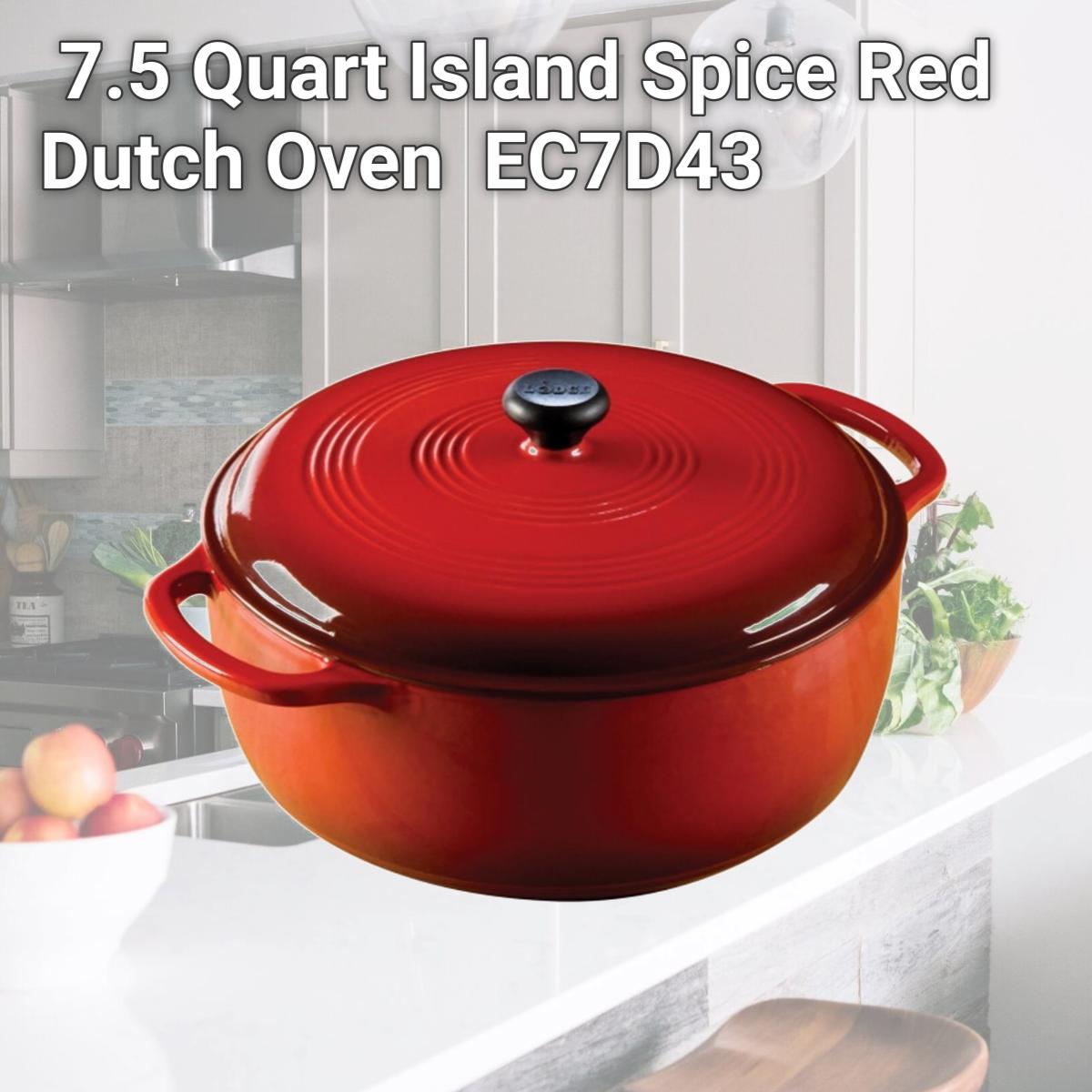 Picture of Lodge 7.5 Quart Island Spice Red Dutch Oven  EC7D43