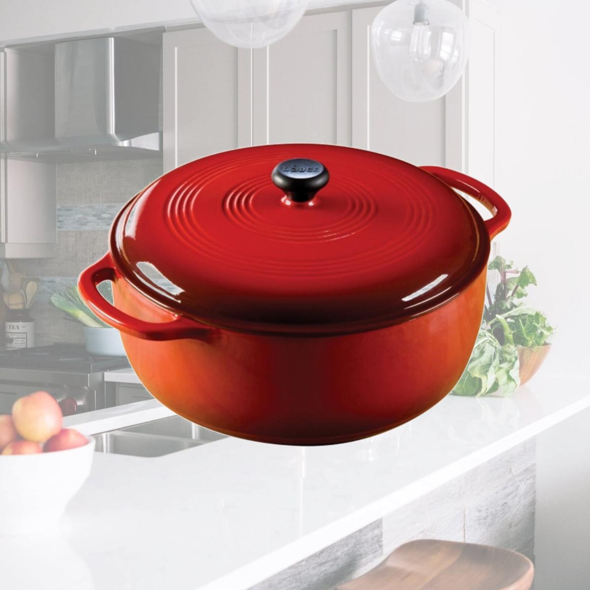 Picture of Lodge 7.5 Quart Island Spice Red Dutch Oven  EC7D43