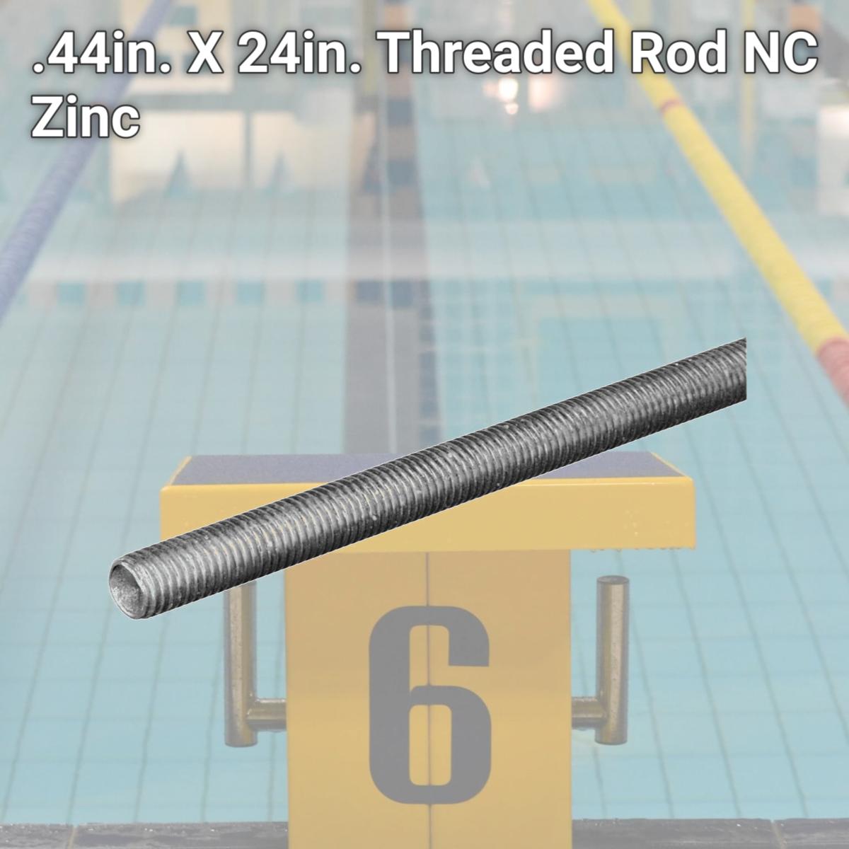 Picture of Boltmaster Steelworks .44in. X 24in. Threaded Rod NC Zinc  11022
