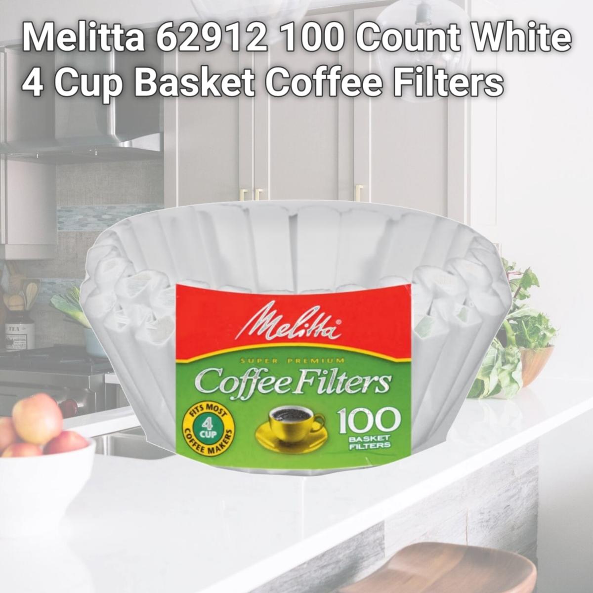 Picture of Melitta 62912 100 Count White 4 Cup Basket Coffee Filters