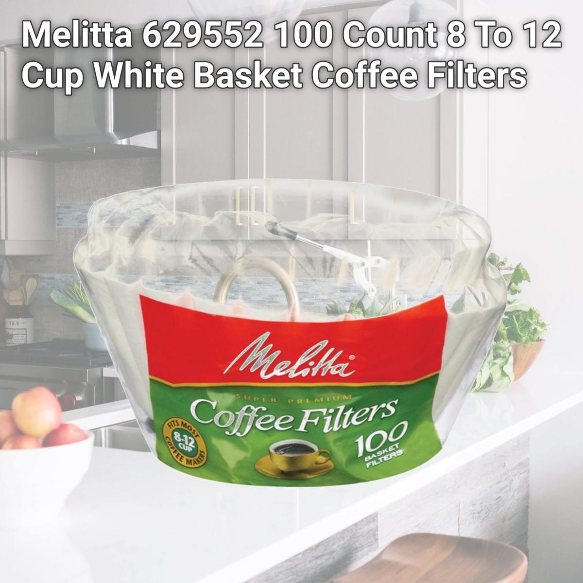 Picture of Melitta 629552 100 Count 8 To 12 Cup White Basket Coffee Filters