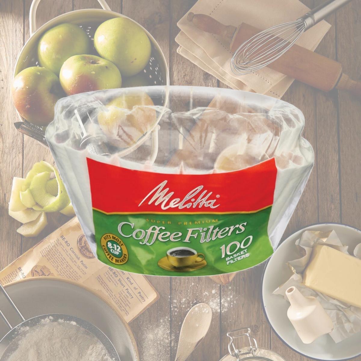 Picture of Melitta 629552 100 Count 8 To 12 Cup White Basket Coffee Filters