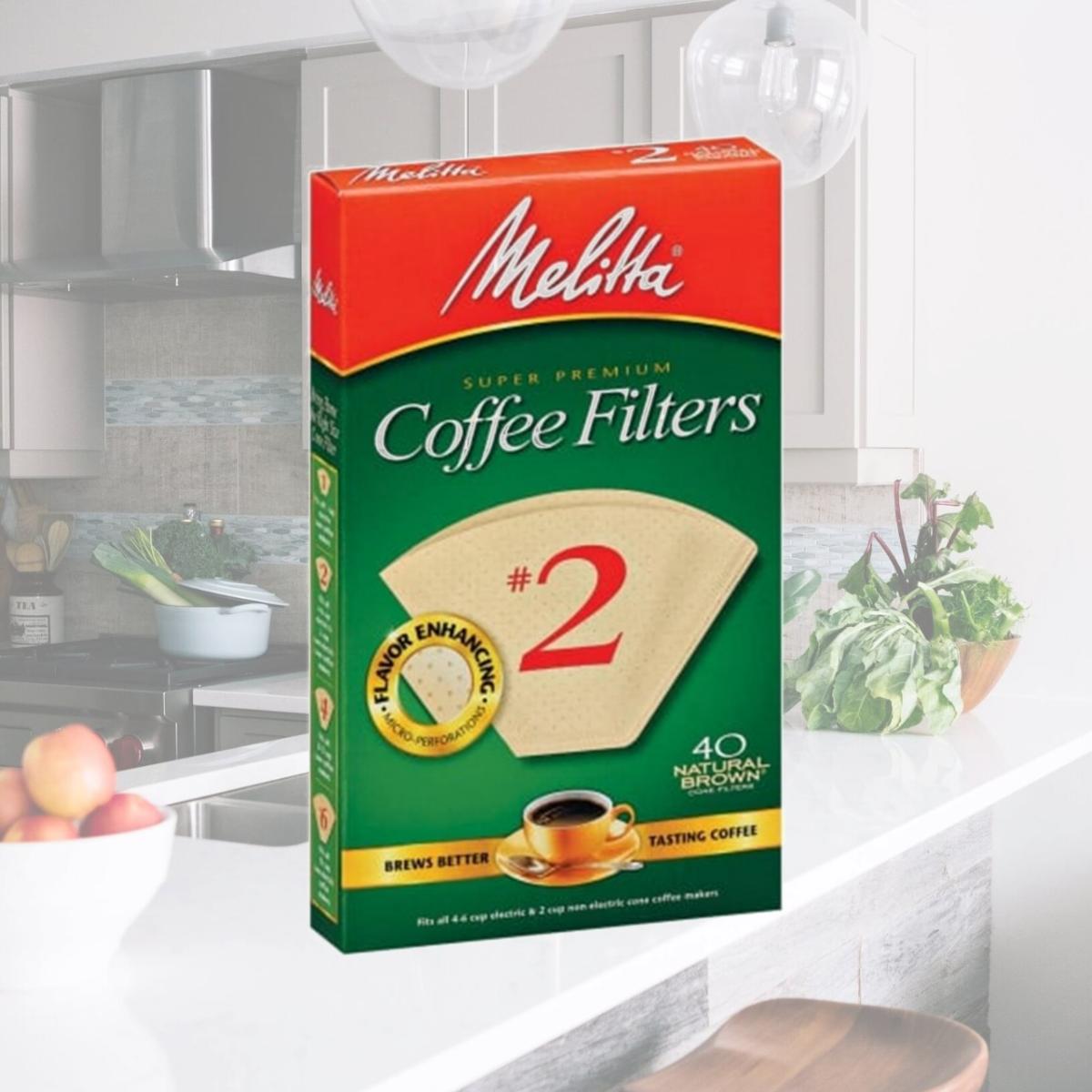 Picture of Melitta 612412 40 Count No. 2 Natural Brown Cone Coffee Filters