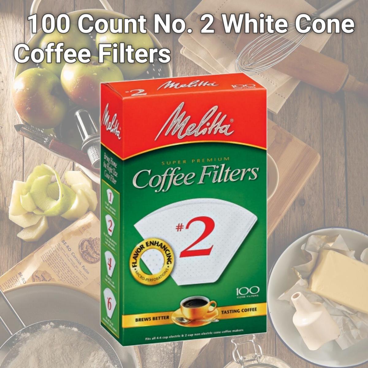 Picture of Melitta 622712 100 Count No. 2 White Cone Coffee Filters