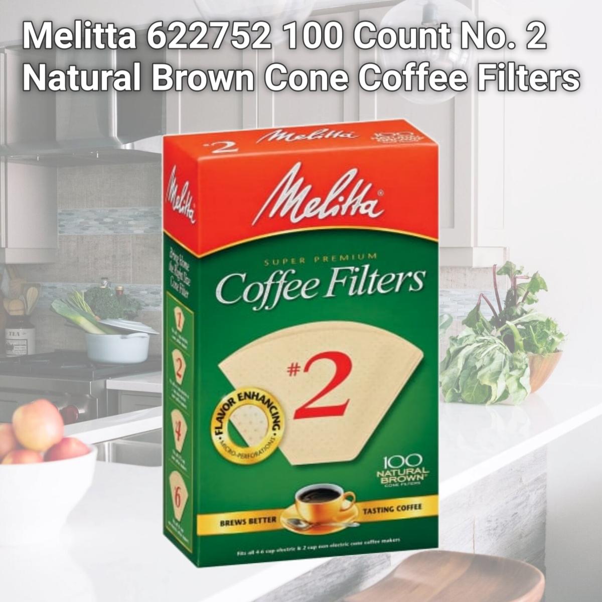 Picture of Melitta 622752 100 Count No. 2 Natural Brown Cone Coffee Filters 