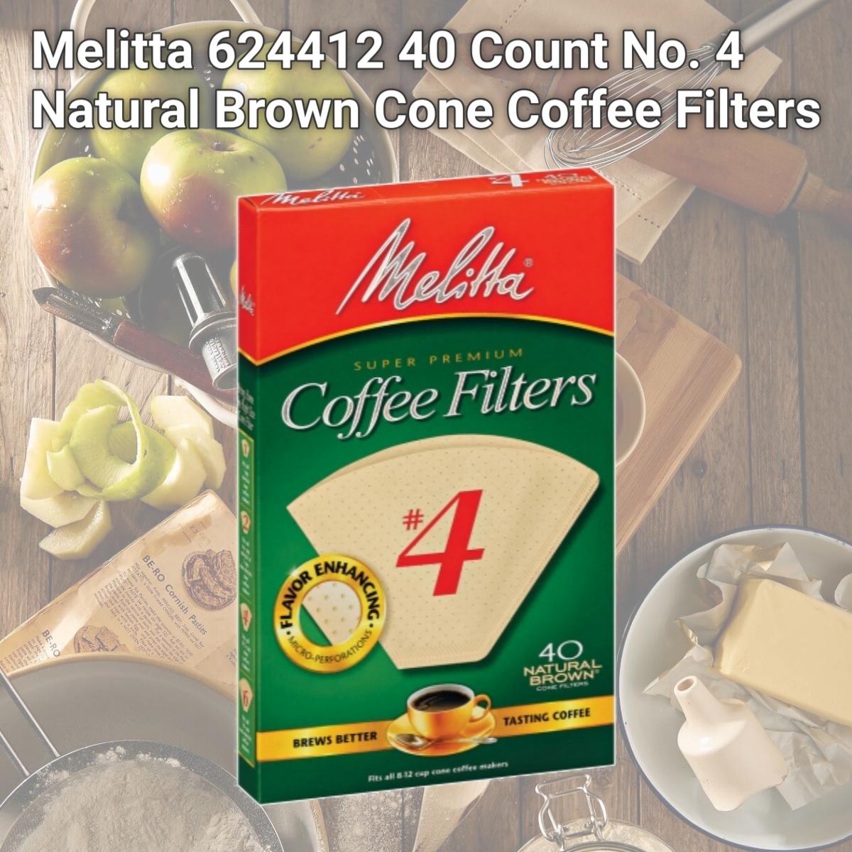 Picture of Melitta 624412 40 Count No. 4 Natural Brown Cone Coffee Filters