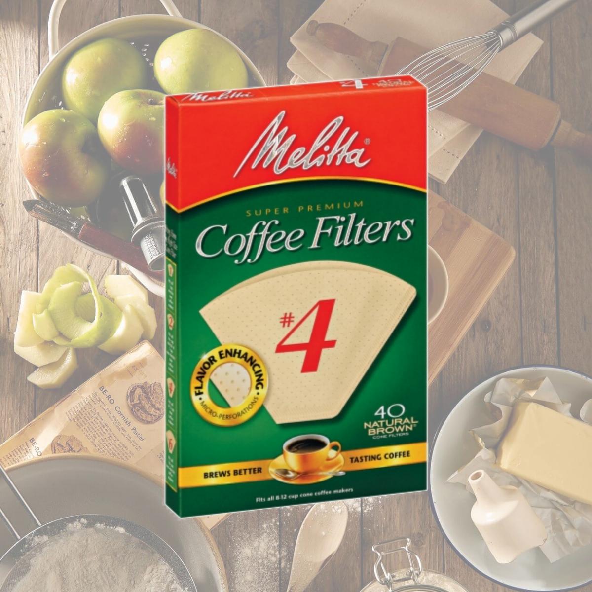 Picture of Melitta 624412 40 Count No. 4 Natural Brown Cone Coffee Filters