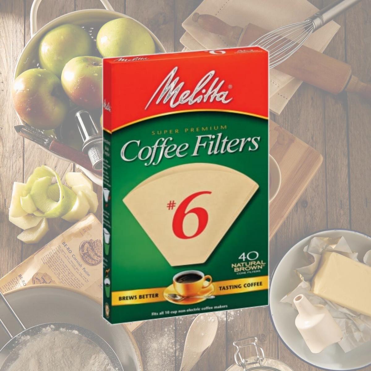 Picture of Melitta 626412 40 Count No. 6 Natural Brown Cone Coffee Filters