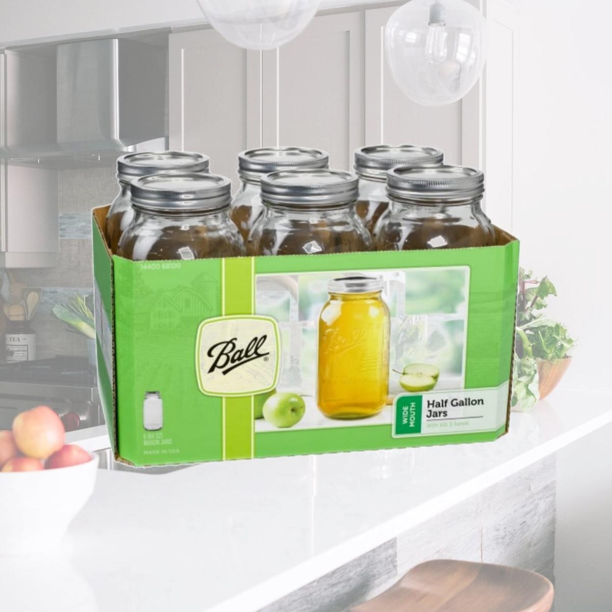 Picture of Hearthmark 68100 Half Gallon 6 Count Wide Mouth Canning Jars