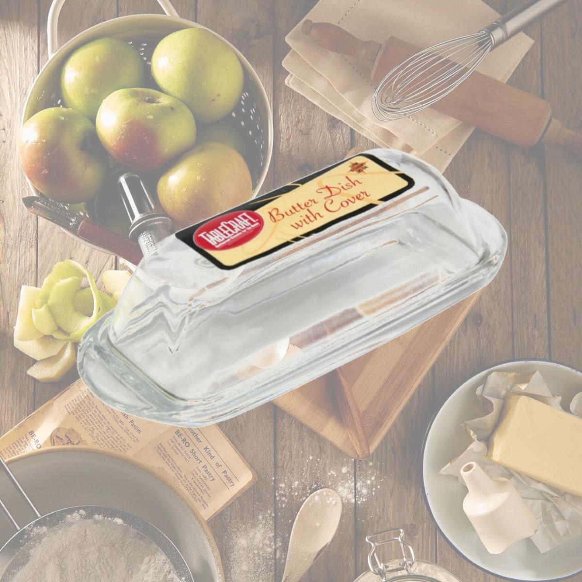 Picture of Tablecraft H124 Clear Glass Butter Dish - Pack of 6