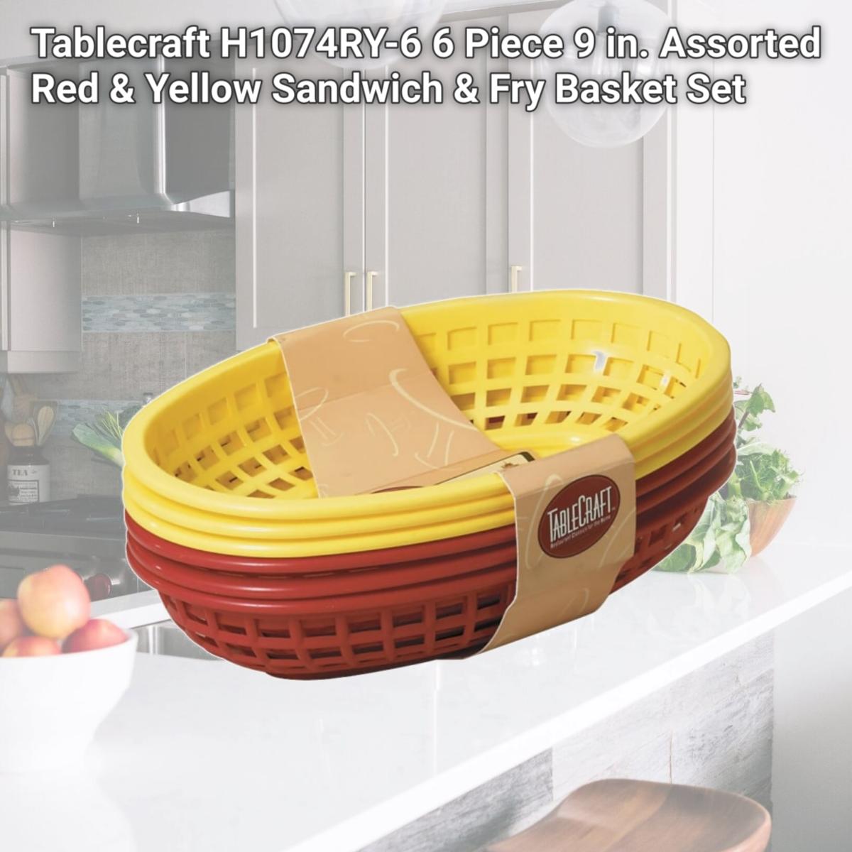 Picture of Tablecraft H1074RY-6 6 Piece 9 in. Assorted Red & Yellow Sandwich & Fry Basket Set