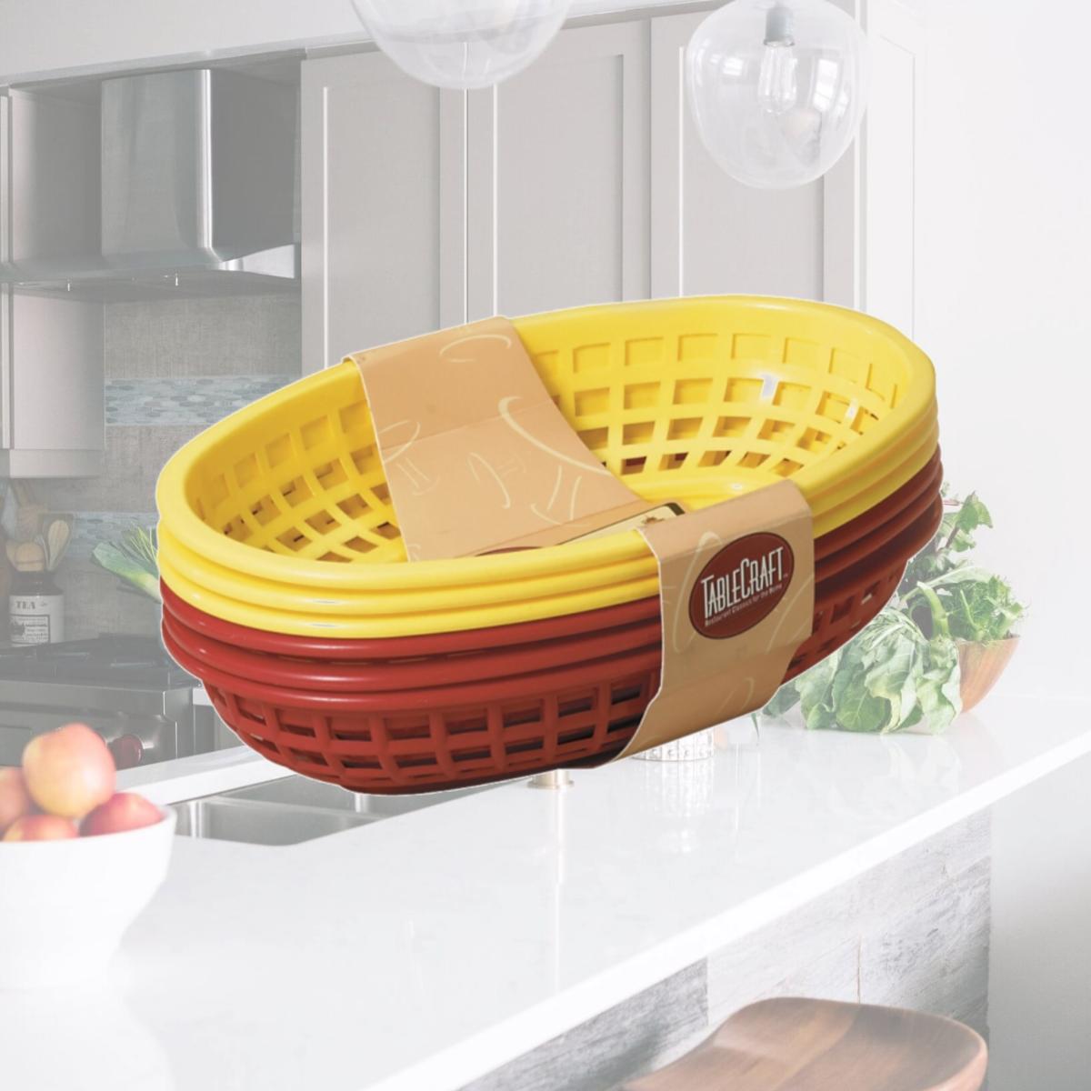 Picture of Tablecraft H1074RY-6 6 Piece 9 in. Assorted Red & Yellow Sandwich & Fry Basket Set