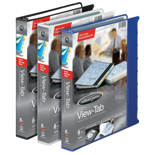 8.5 In. X 11 In. X 1 In. View Tab Presentation Binder Assorted Colors