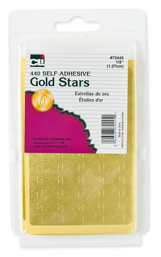 72445 72445 Gold Adhesive Foil Stars 440 Count